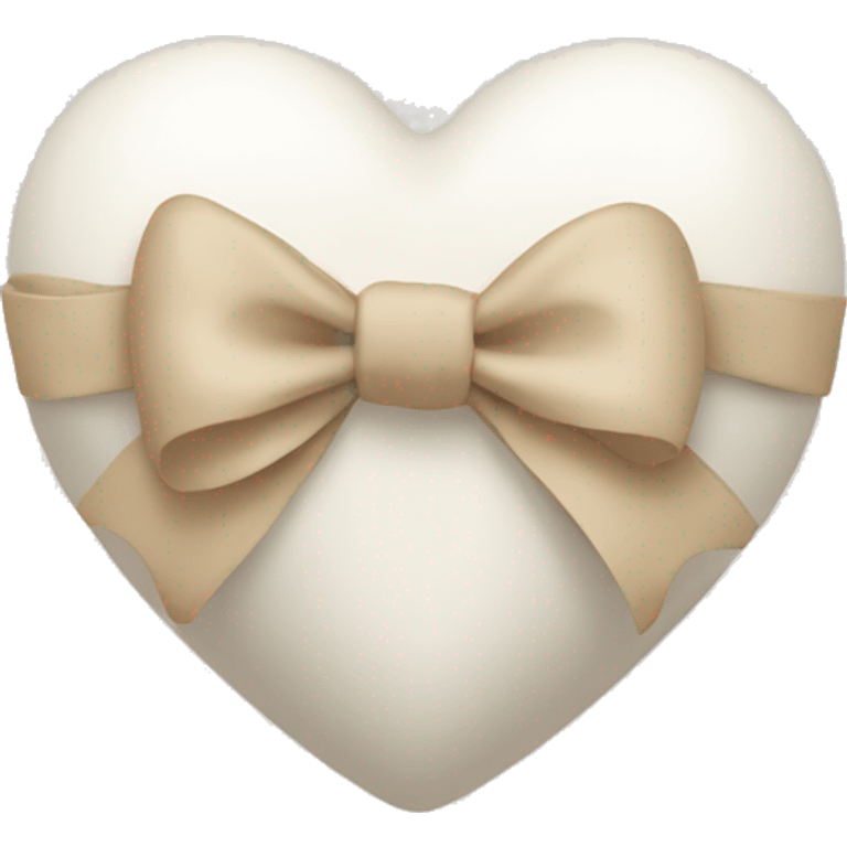 white heart with beige bow emoji