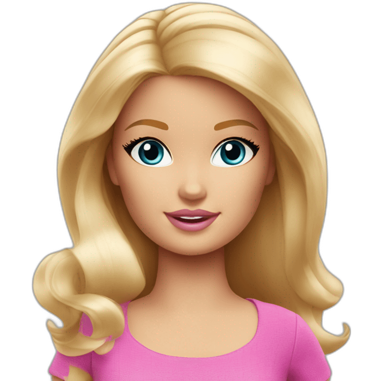 Blonde girl Barbie cute round face emoji