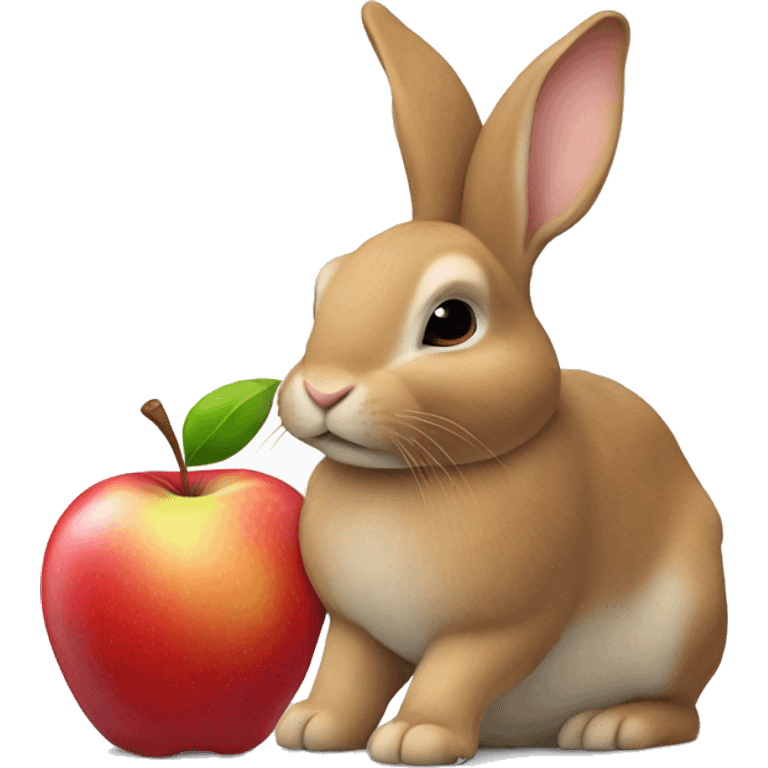 rabbit and apple emoji