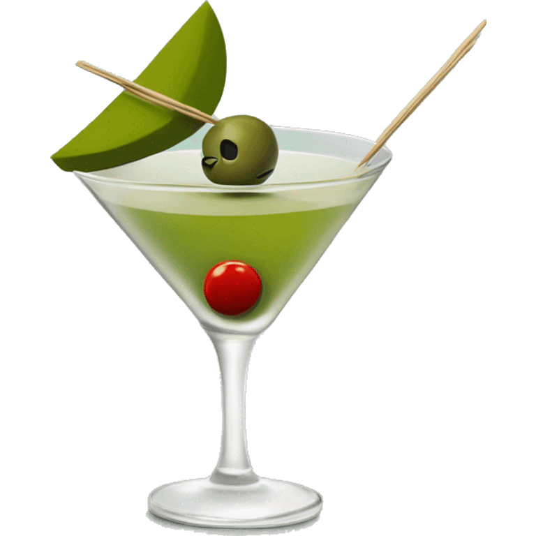 Dirty martini with olive on toothpick emoji