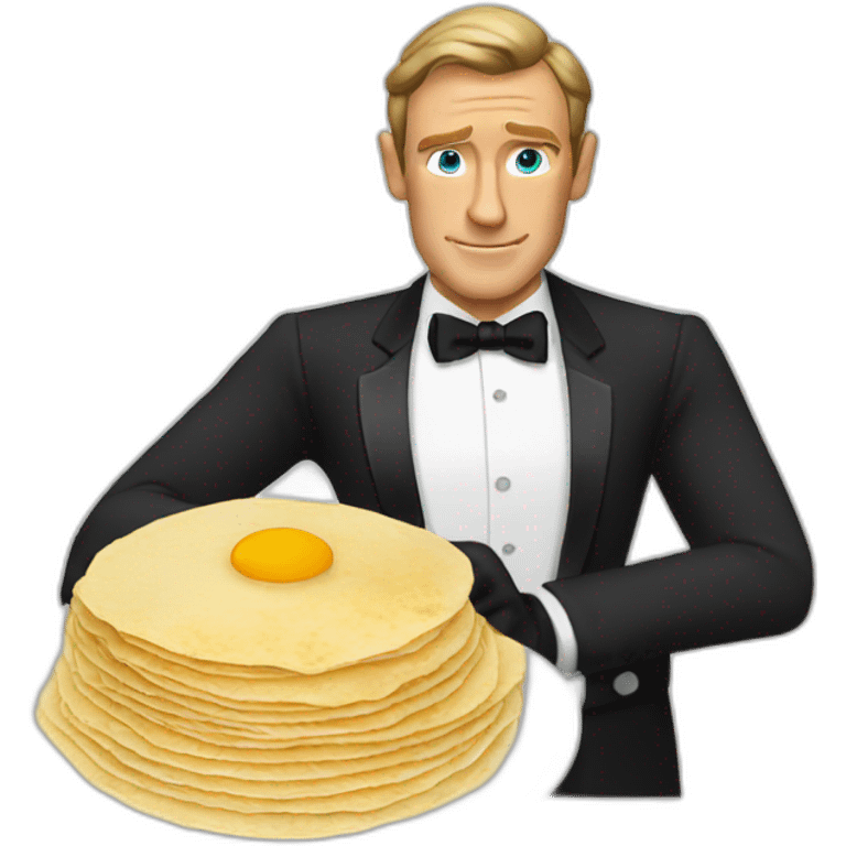 James bond making crepes emoji