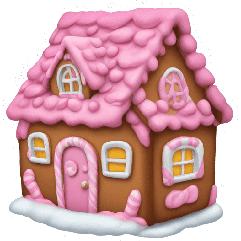 Pink gingerbread house  emoji