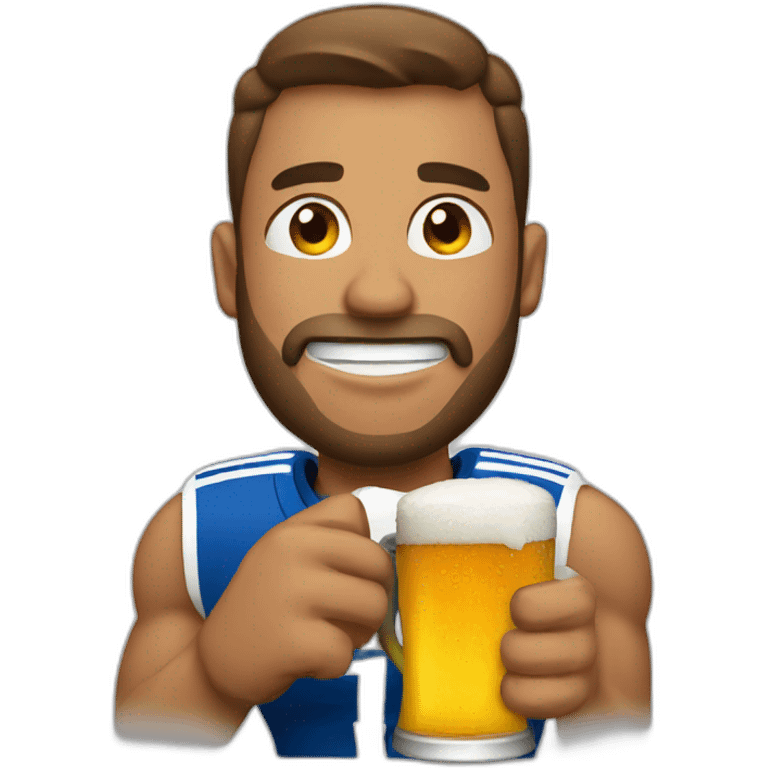 drinking beer football emoji