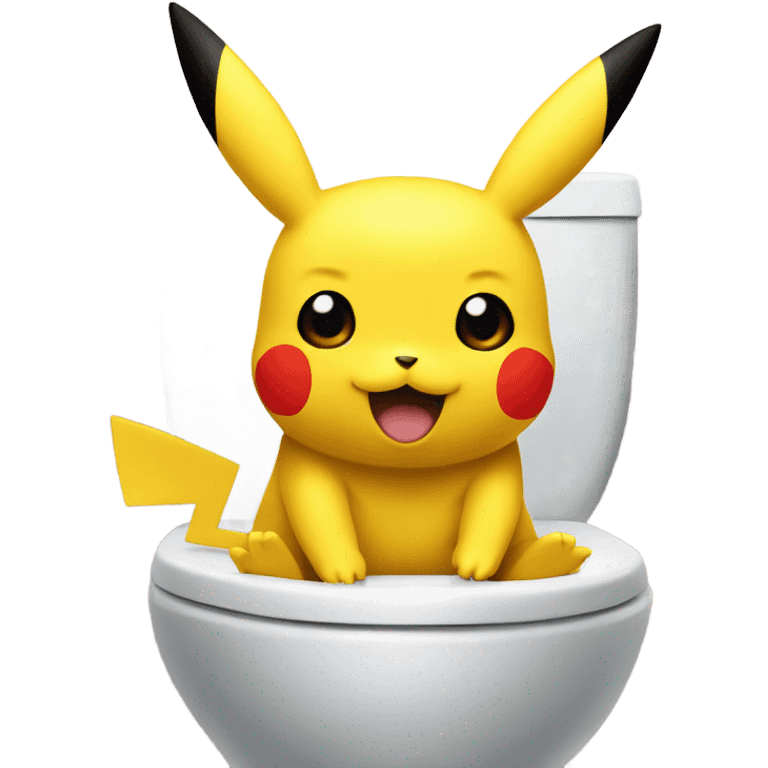 Pikachu sitting on a toilet emoji