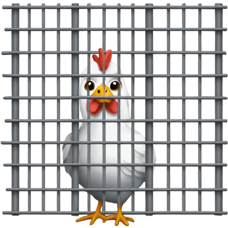 Chicken in a jail emoji