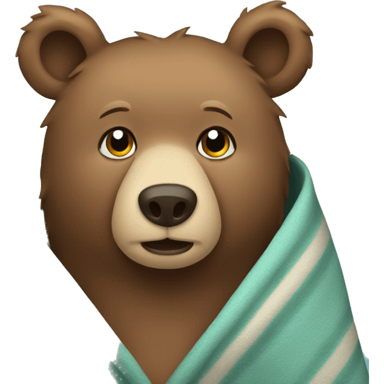 bear cozy in blanket emoji