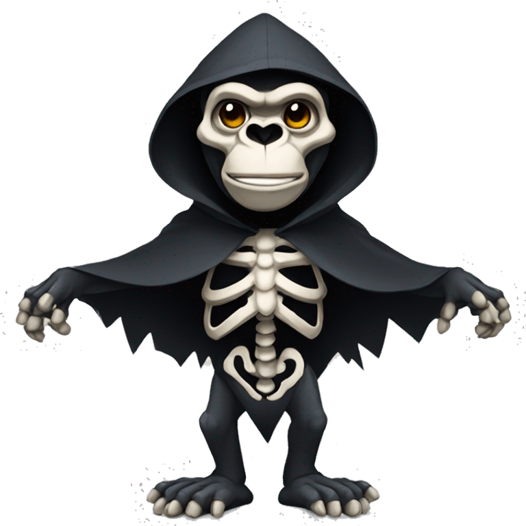 gorilla skeleton wearing a dark cloak emoji