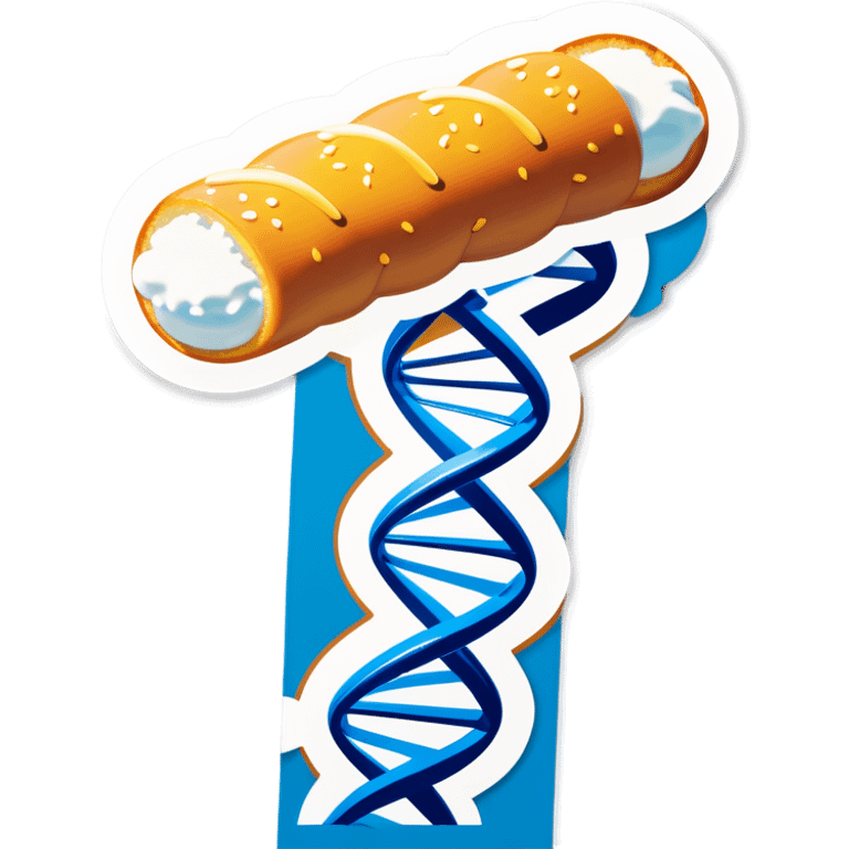 A strand of DNA dressed up like a scientist filled with Twinkie ￼cream ￼ emoji