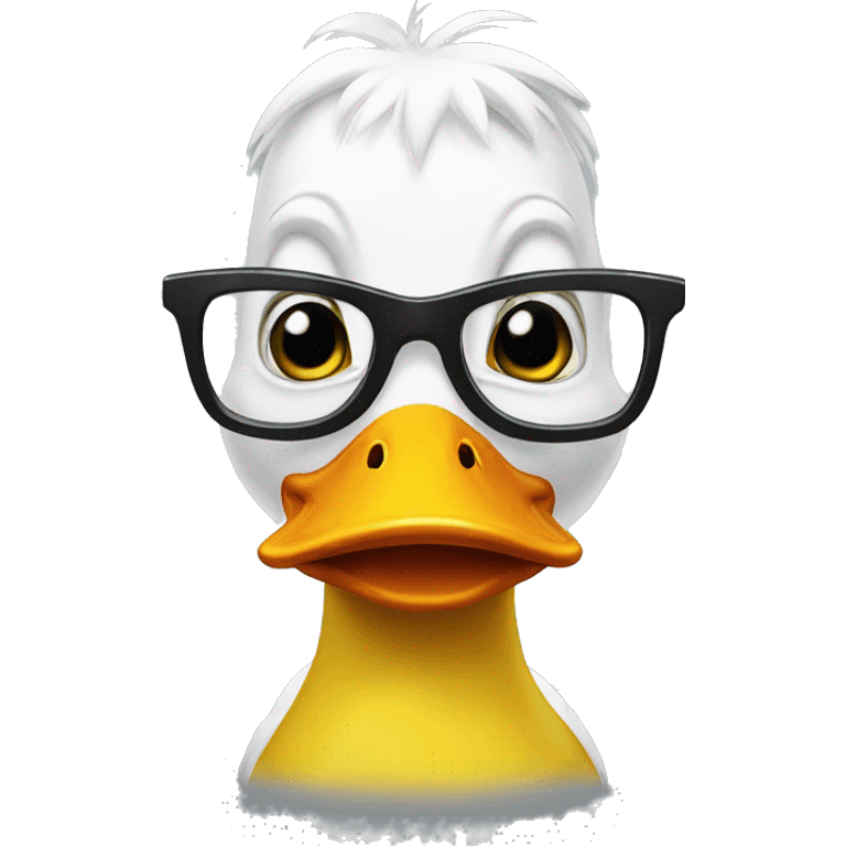 Duck wearing glasses emoji