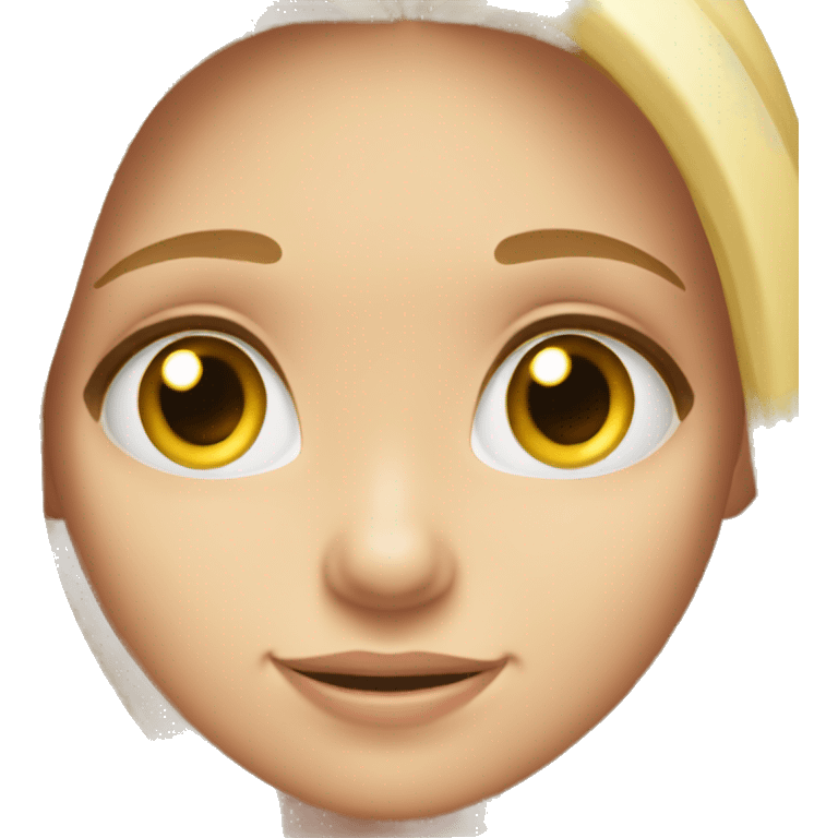 Blonde girl long hair hazel eyes watching disney+ emoji