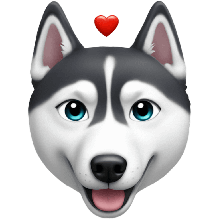 Husky hand heart emoji