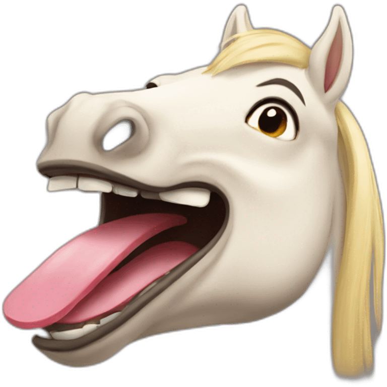 Horse tongue out emoji