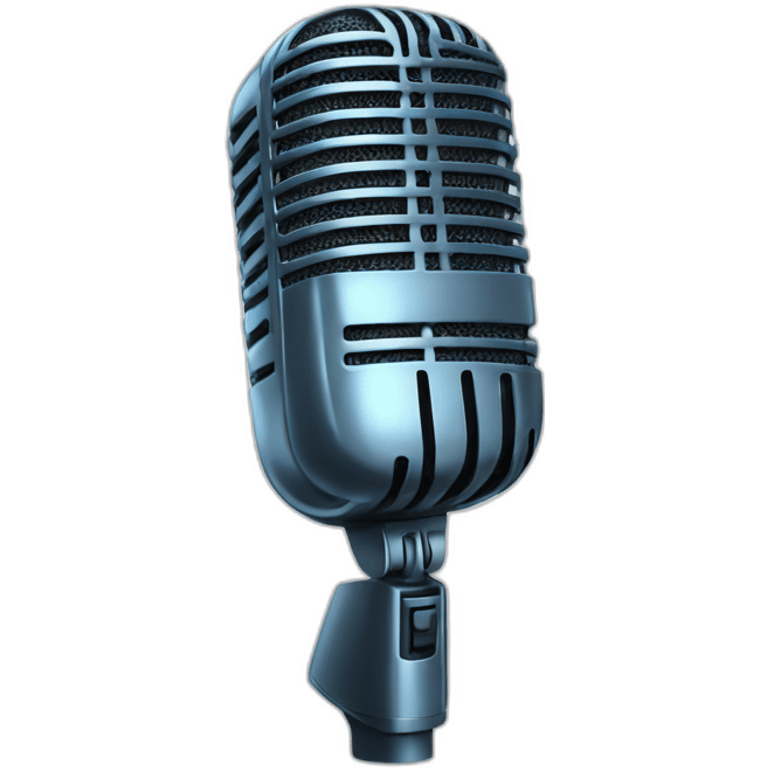 Humanoid looking microphone holding a mic emoji