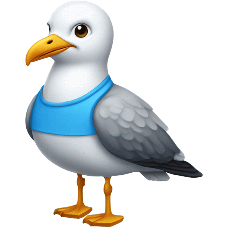 cute seagull wearing blue shirt emoji