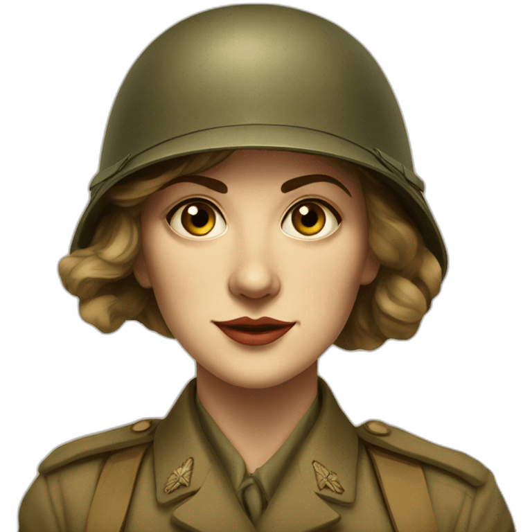 WW1 women from a propaganda poster face shown no army clothes emoji