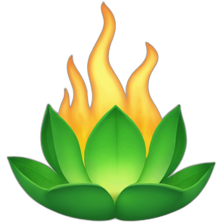 Green lotus Emira rolling over with flames emoji