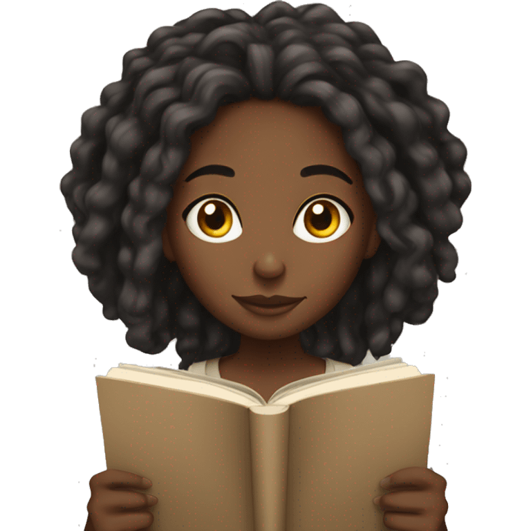 Black girl with locs reading  emoji