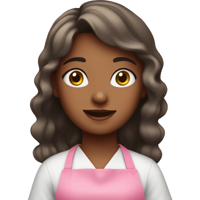 Girl in pink apron emoji