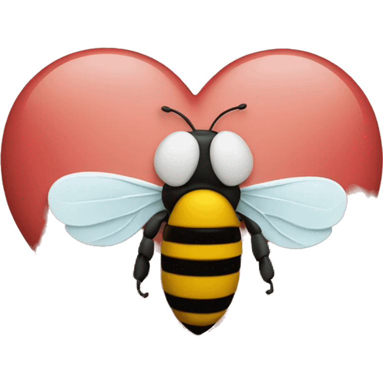 Heart and bee near it emoji