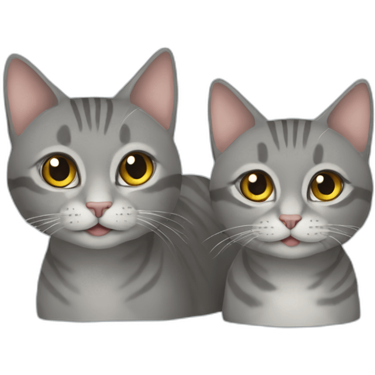 two gray tabbi cats emoji