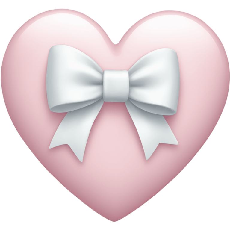 Pastel pink heart with white bow emoji