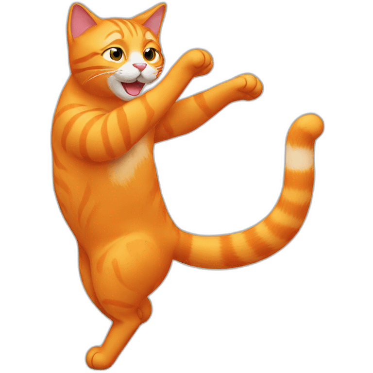 orange cat stretching emoji