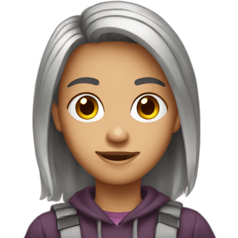 adolescente en pc emoji