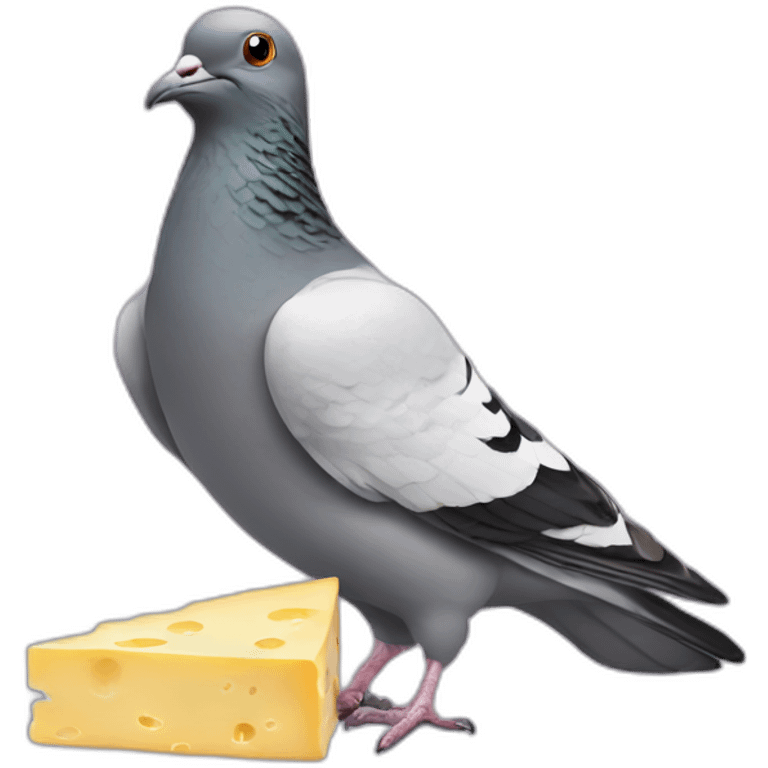 pigeon eating cheese emoji