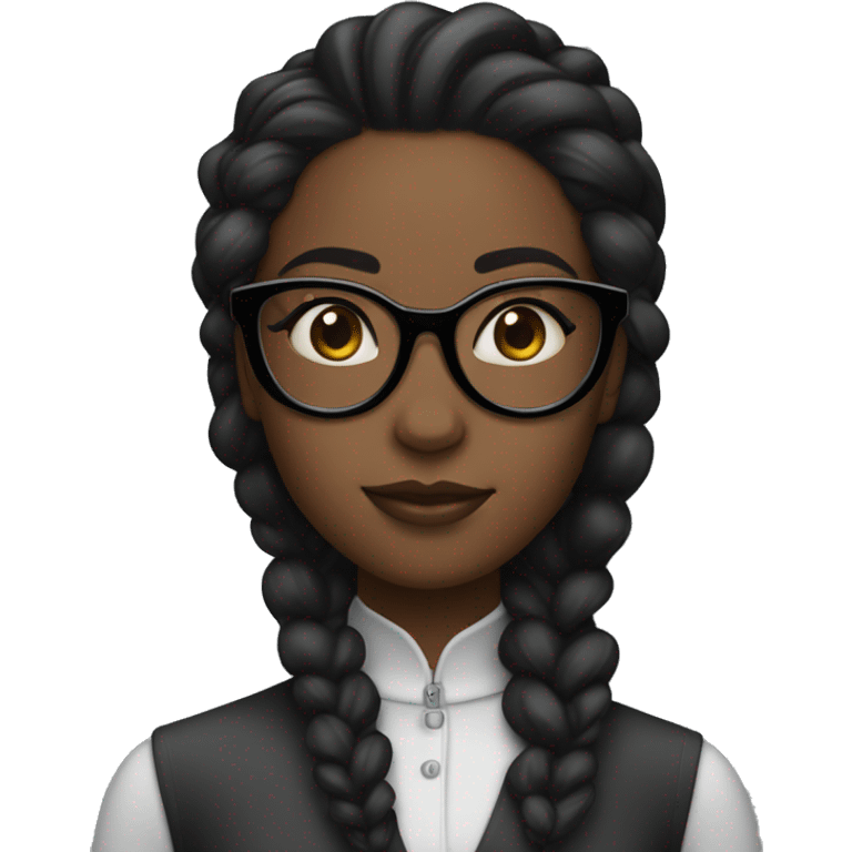 black girl with glasses with slicked back puff and a middle part having heart eyes emoji