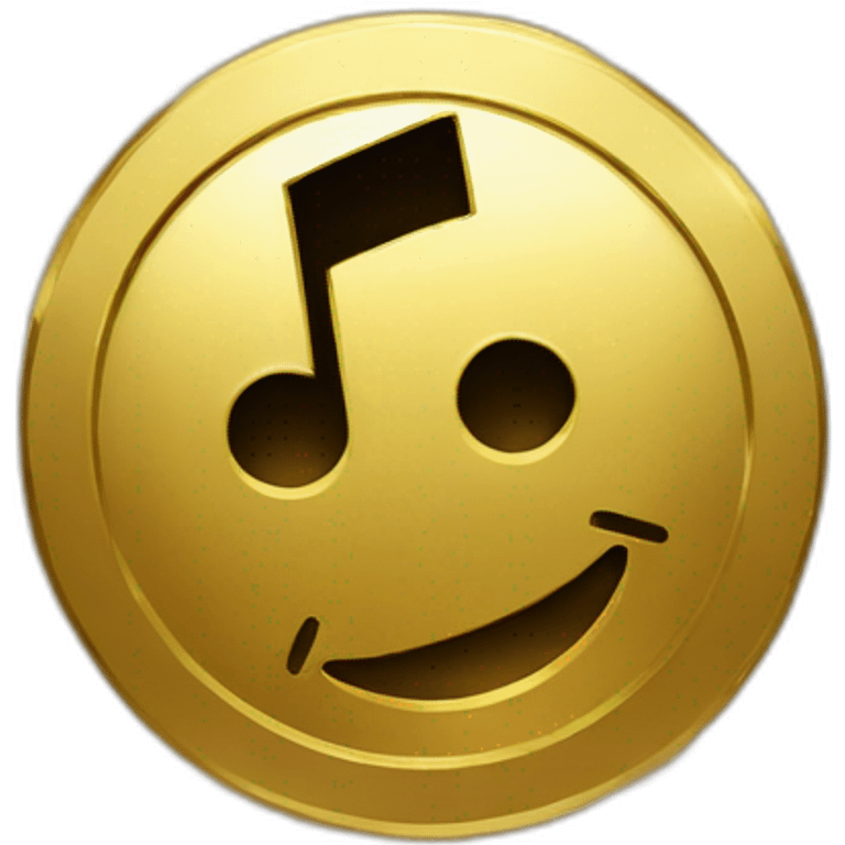 Tiktok logo on gold treasure emoji