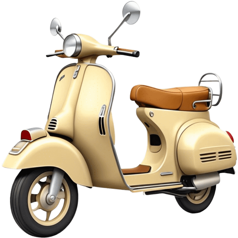 Cinematic Realistic Vespa Pop Culture Emoji, depicted as a sleek vintage scooter symbolizing Italian style rendered with dynamic detail and retro lighting. emoji