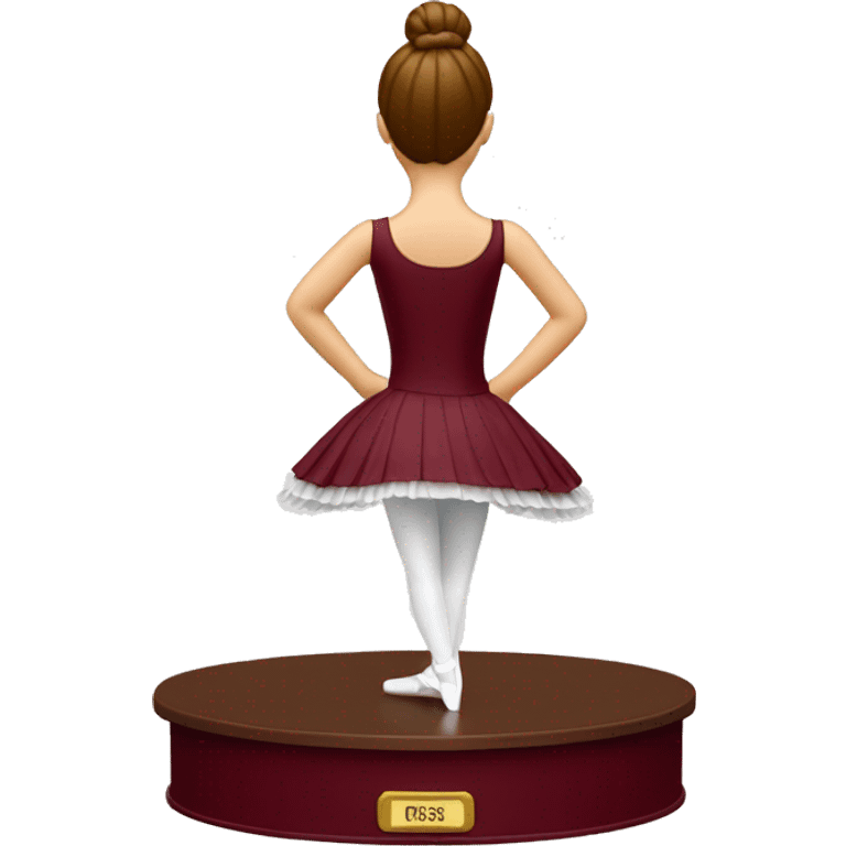 burgundy music box with white ballerina standing back emoji