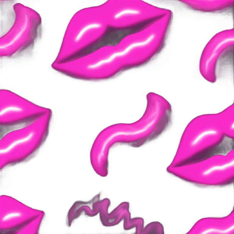 Neon pink lips smoke and release smoke emoji