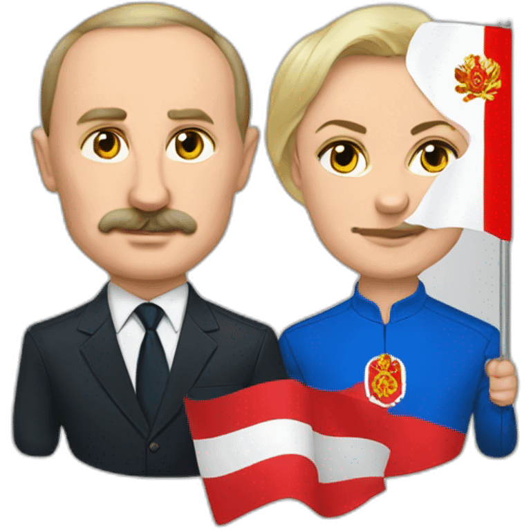 Putin and lukashenko ang flag russia and belarus emoji