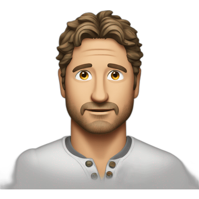 actor gerard butler cartoon wearing henley emoji