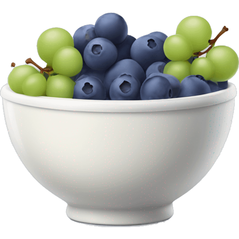 yoghurt bowl with grapes and blueberries emoji