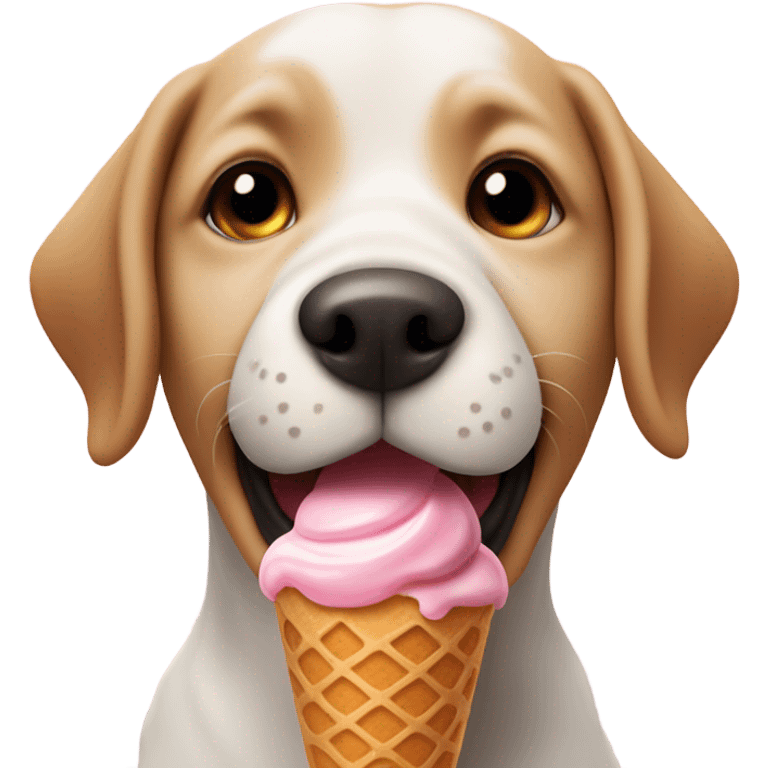 Dog eating ice cream emoji