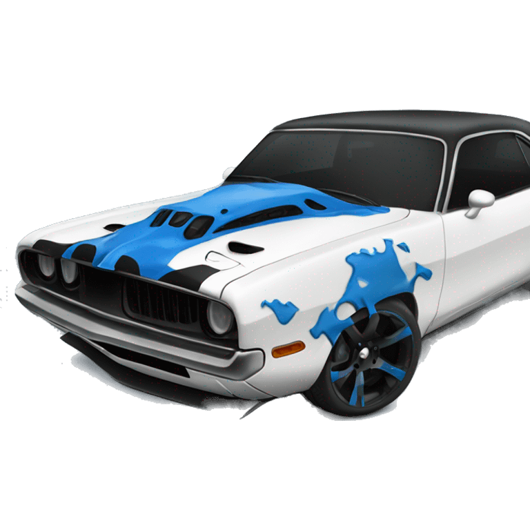 Black and blue Demon hellcat car emoji