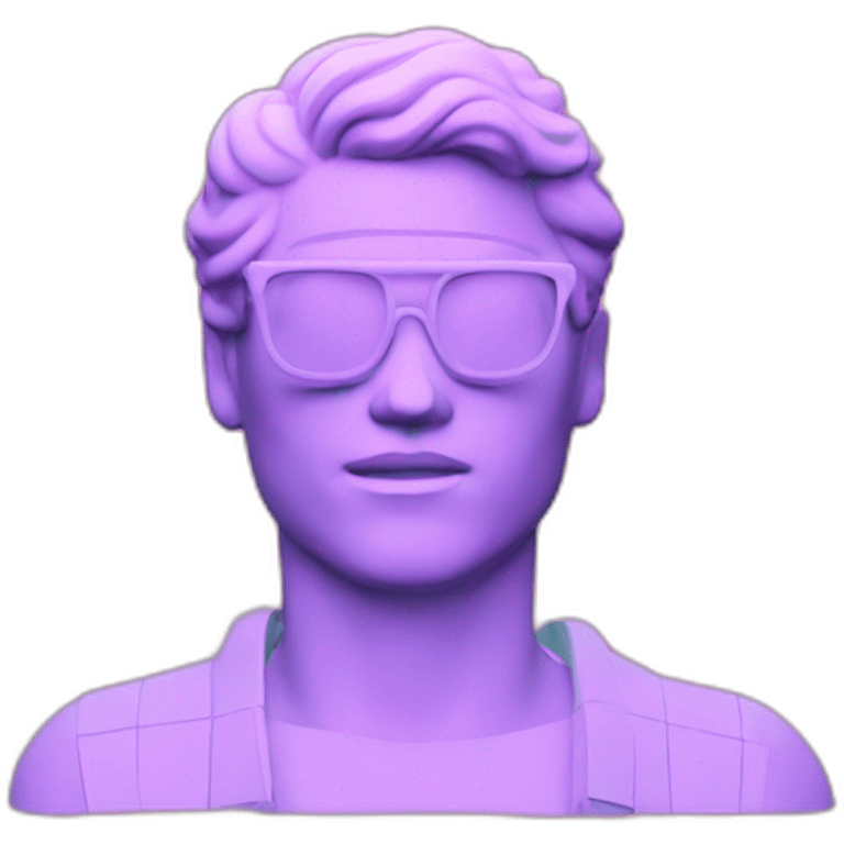 vaporwave 3d wireframe emoji