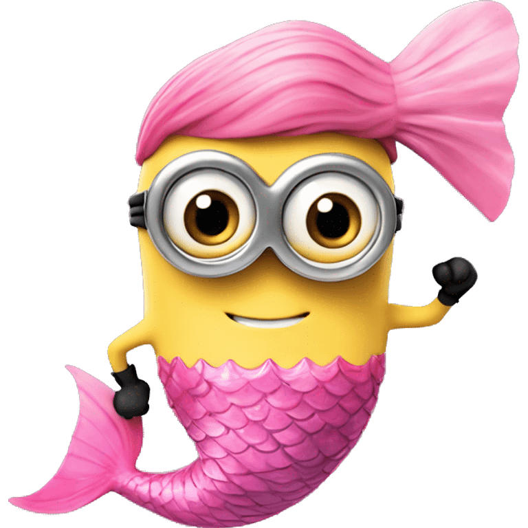 despicable me minion with pink mermaid tail emoji