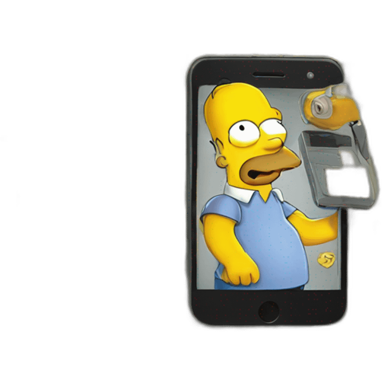 simpsons with phone emoji