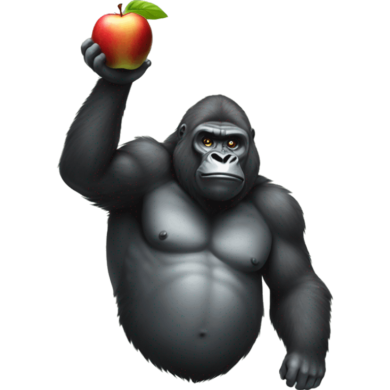 gorilla holding apple emoji