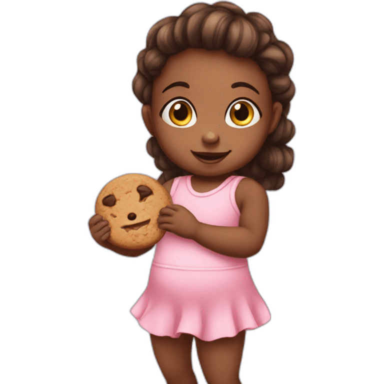 baby girl with cookie emoji