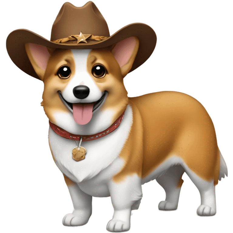 Corgi with a cowboy hat emoji