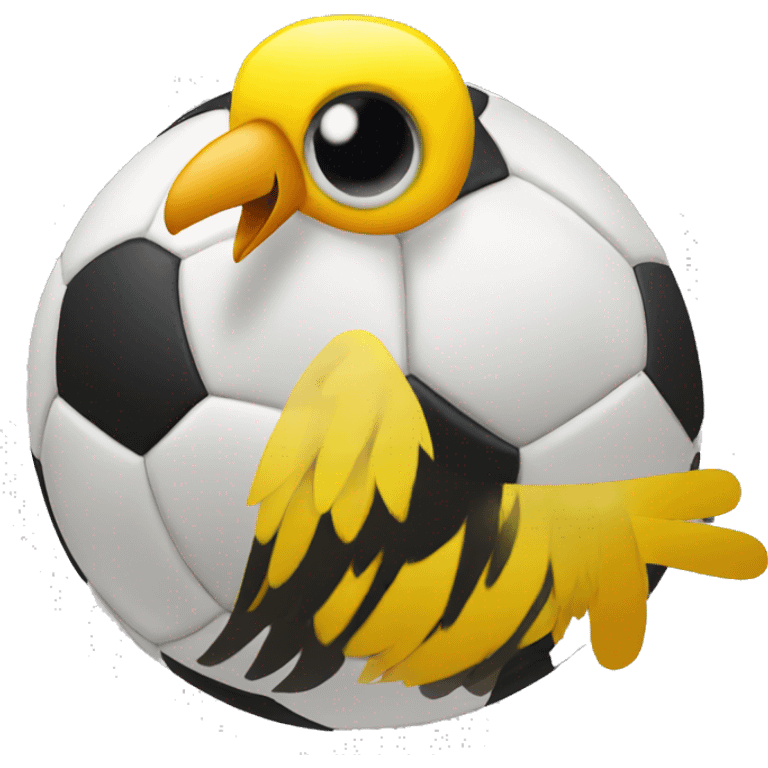 yellow bird with soccer ball emoji