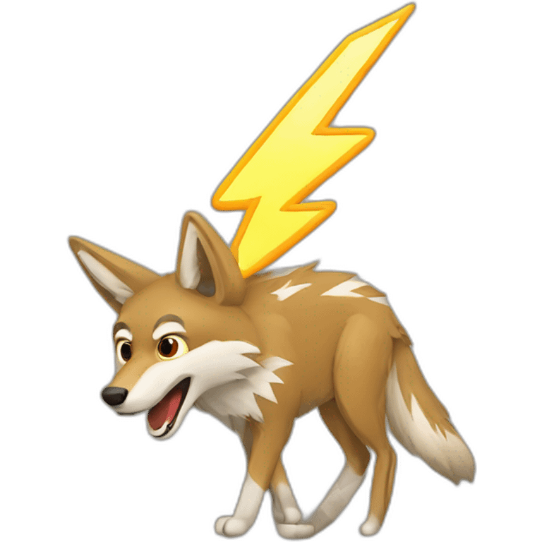 coyote and lightning emoji