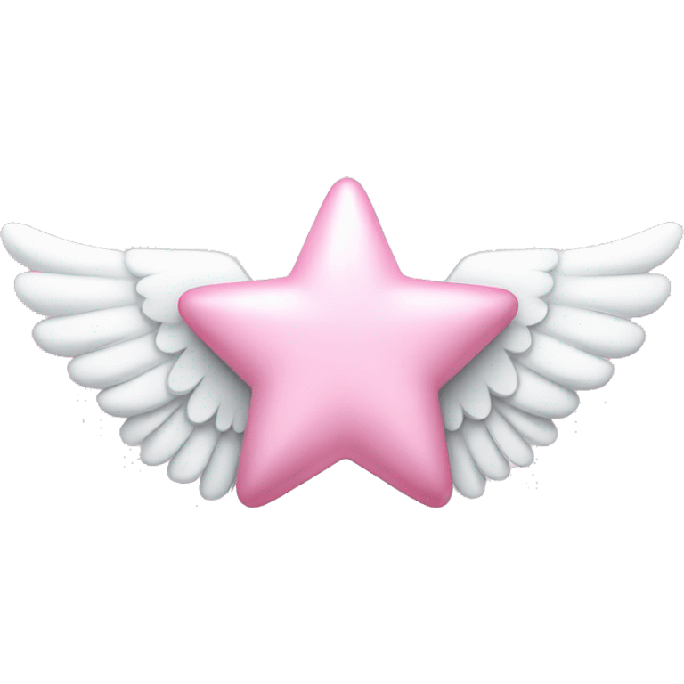 Light pink star with white angel wings emoji