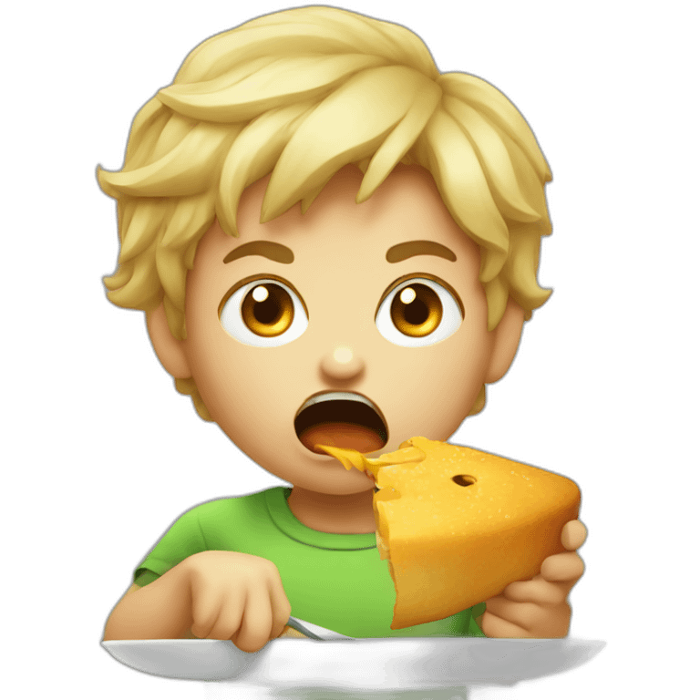 Angry child eating emoji