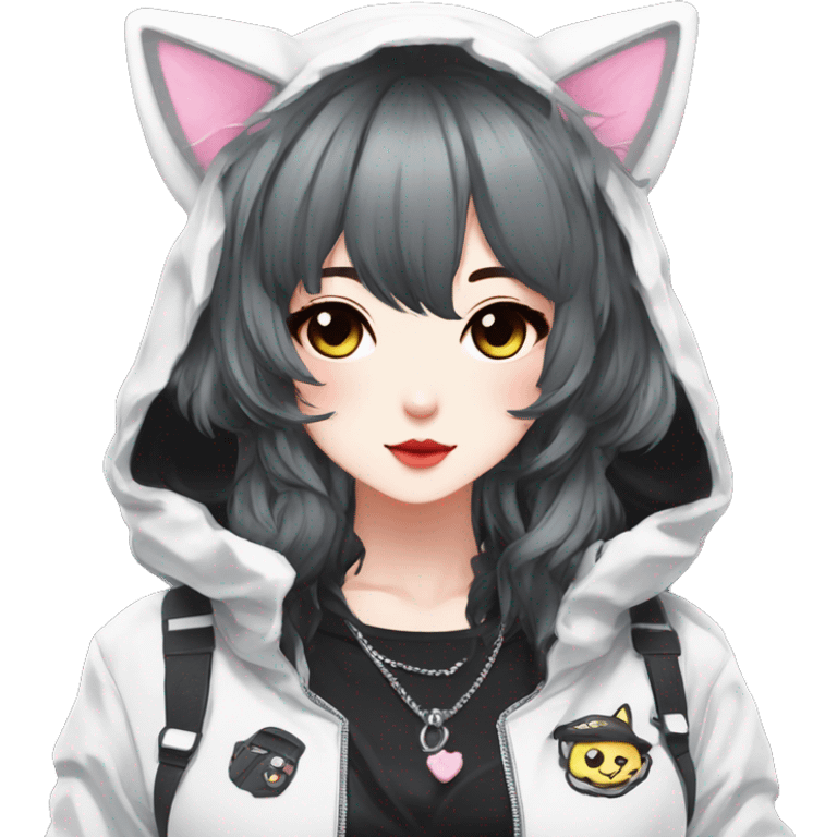 Edgy Kawaii Cute Cool Beautiful Elegant Pretty Anime Punk Lolita Techwear Catgirl emoji