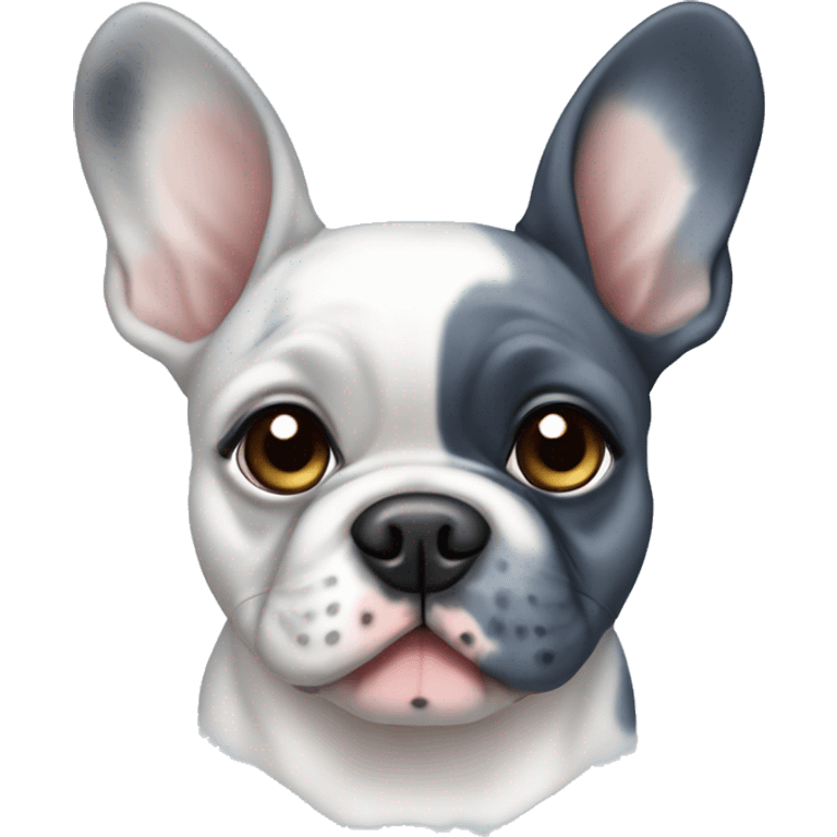 French bulldog blue merle with one brown and one blue eye emoji